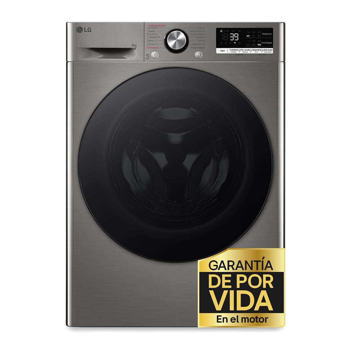 LG - Lavadora inteligente 9kg, 1400rpm, TurboWash 360º, Serie 700 - F4WR7009AGS (Reacondicionado Grado B).