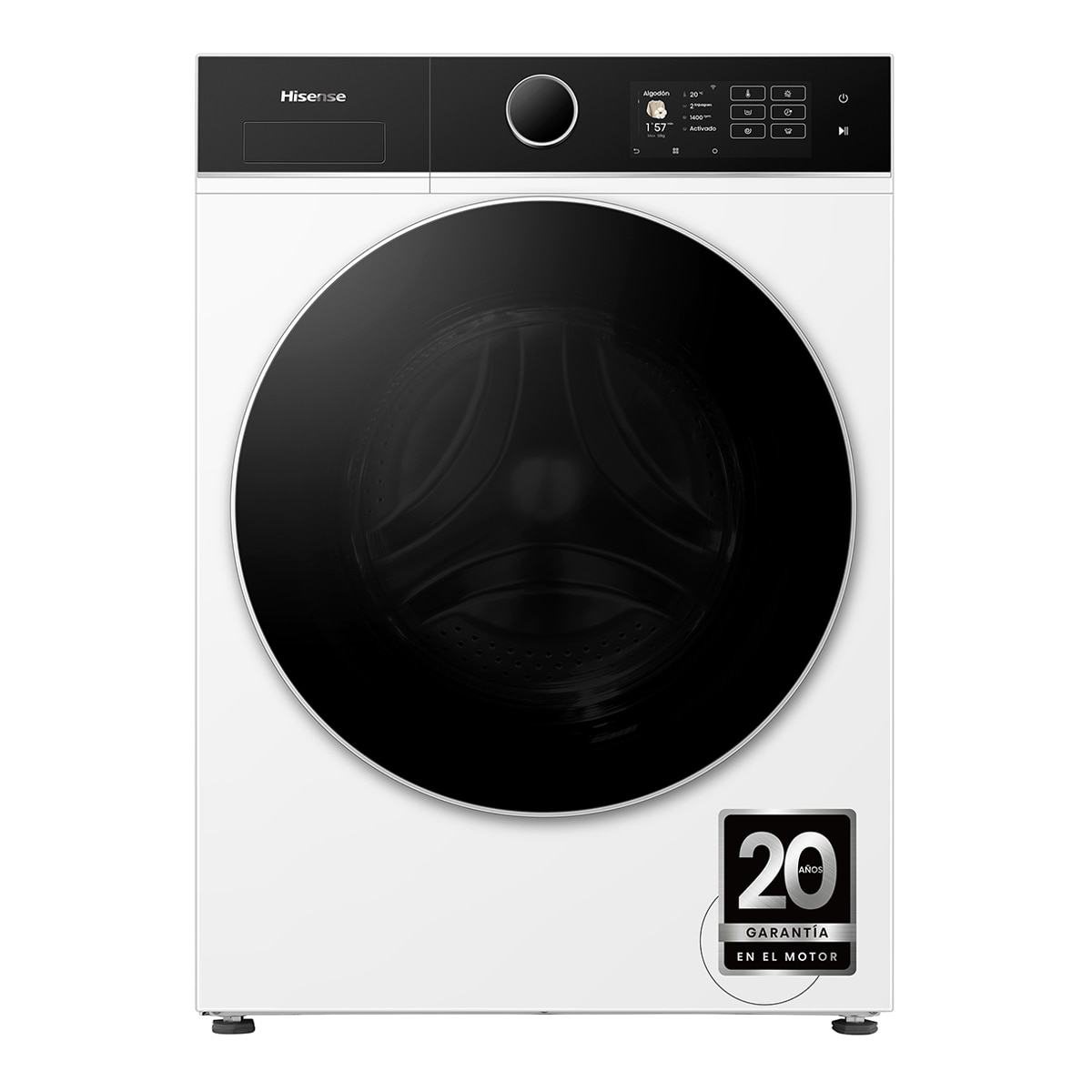 Hisense - Lavadora secadora Hisense 12 kg-1.400 rpm, Función vapor - WD5i1245BWR (Reacondicionado Grado D).