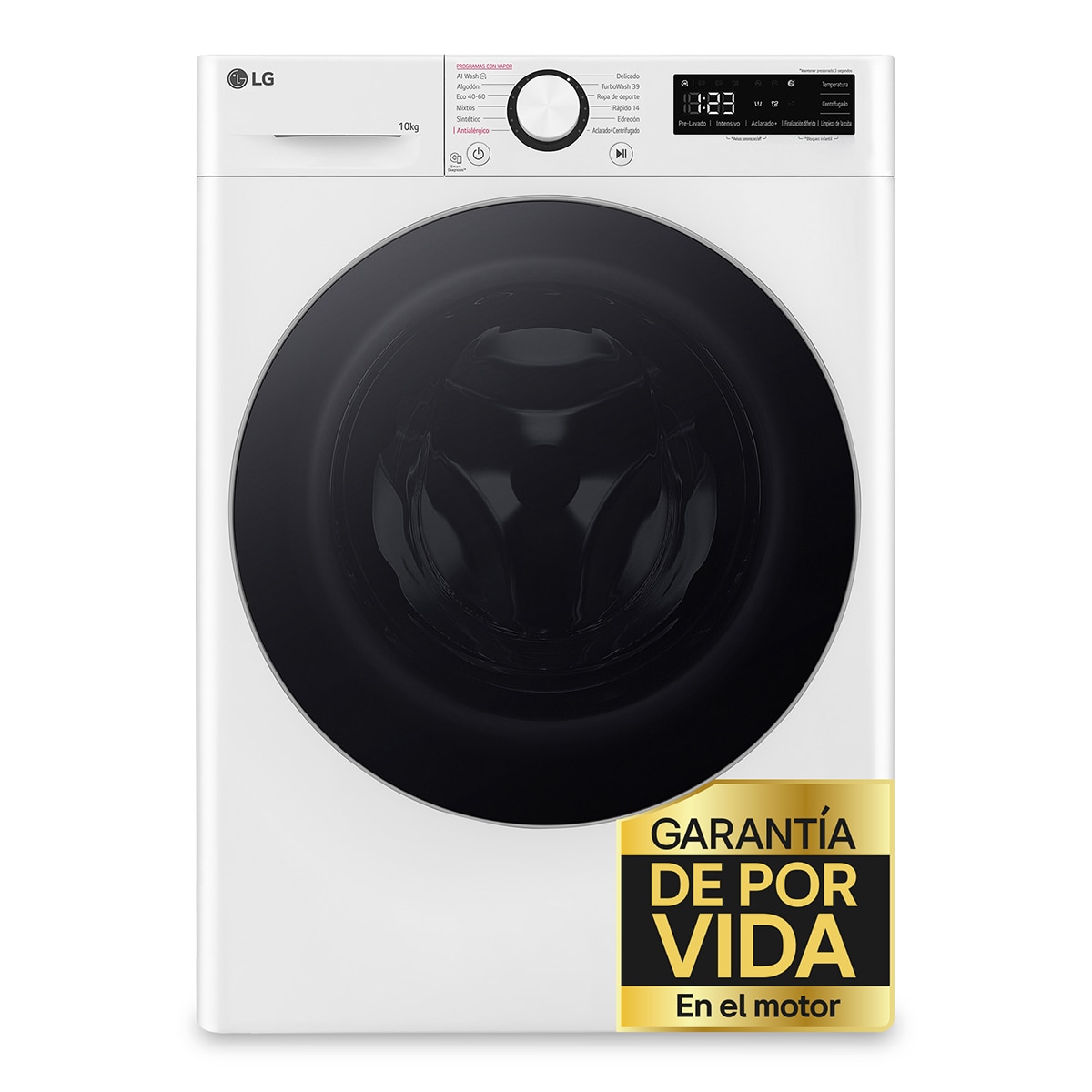 LG - Lavadora LG 10 kg -1400 rpm, TurboWash 360 - F4WR6010AGW (Reacondicionado Grado D).
