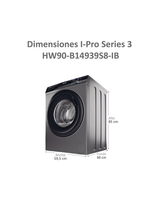 Lavadora Haier 9 kg / 1.400 rpm I-Pro Series 3 - HW90-B14939S8-IB (Reacondicionado Grado C) - Inox Inox-4