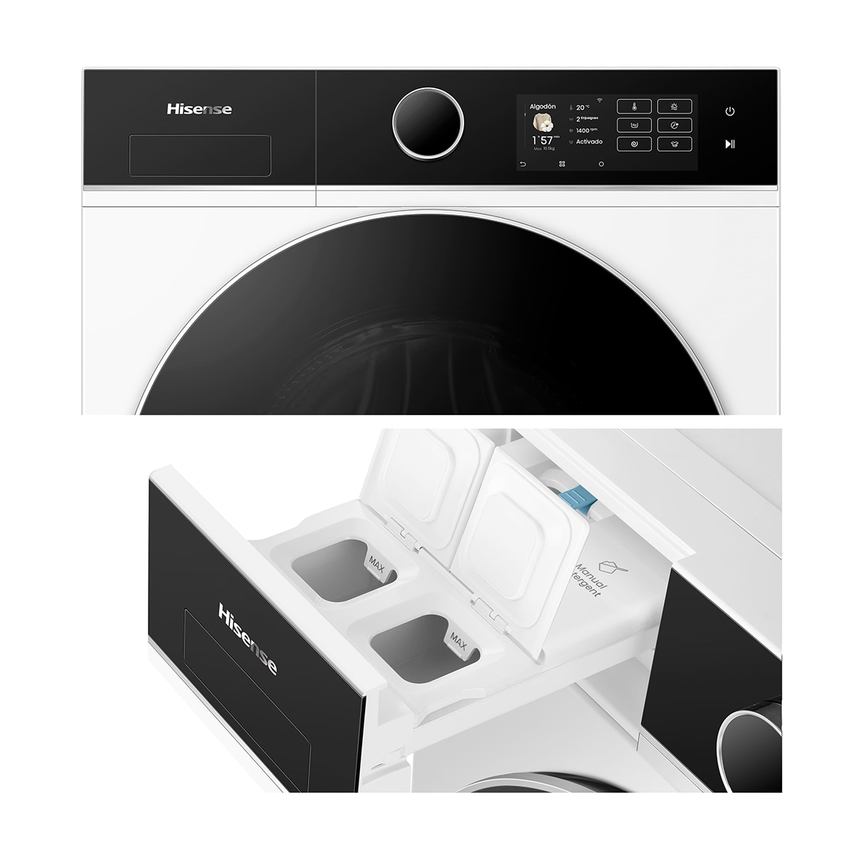 Lavadora secadora Hisense 10,5 kg/1.400 rpm, Función vapor - WD5i1045BWQ (Reacondicionado Grado C) - Blanco Blanco-13