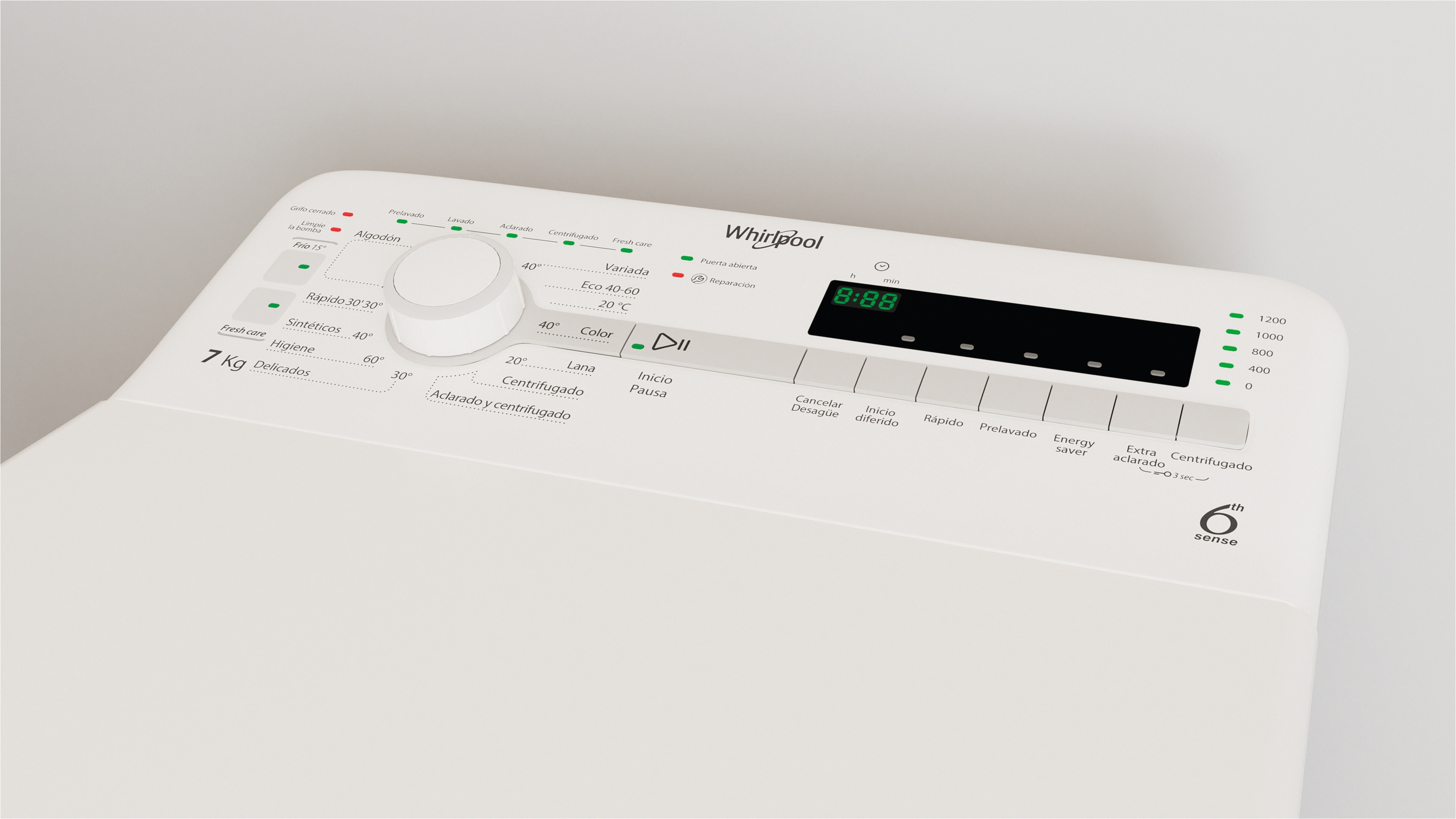 Lavadora carga superior Whirlpool 7 kg / 1.200 rpm - TDLR 7220SS (Reacondicionado Grado B) - Blanco Blanco-8