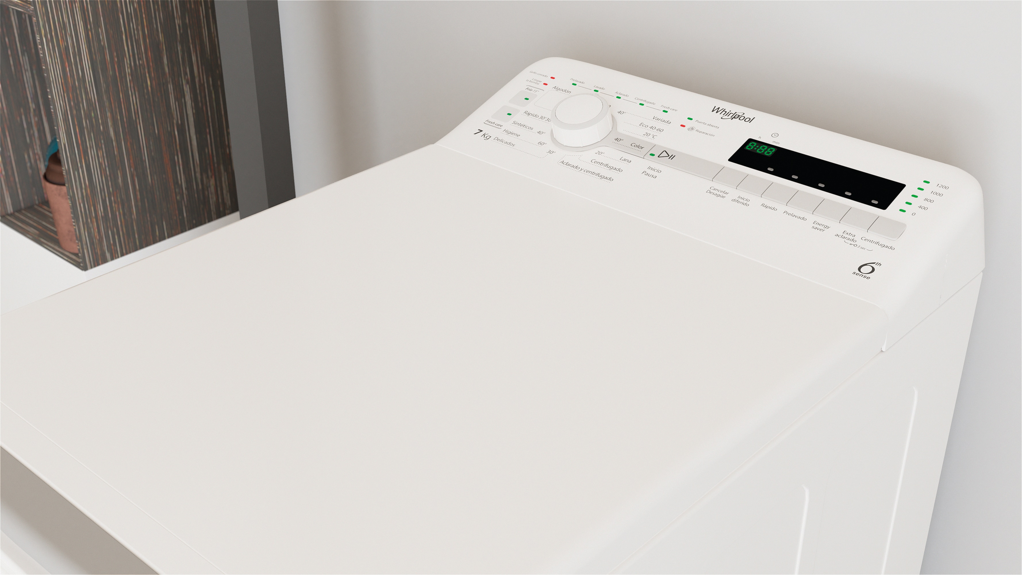Lavadora carga superior Whirlpool 7 kg / 1.200 rpm - TDLR 7220SS (Reacondicionado Grado B) - Blanco Blanco-9