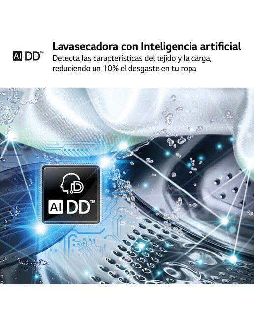 Lavadora secadora LG 10 kg lavado, 6 kg secado, 1.400 rpm, inteligencia artificial - F4DR6010A1W (Reacondicionado Grado C) - Blanco Blanco-5