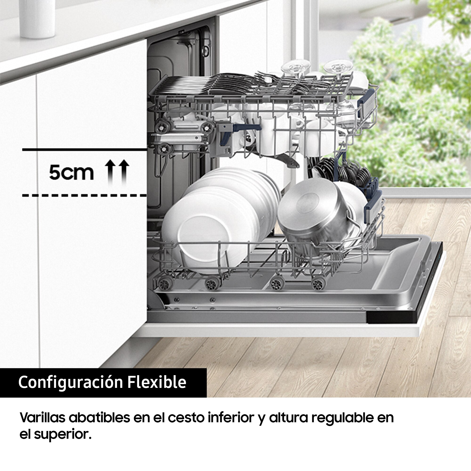 Lavavajillas Samsung 10 servicios, Bandeja Cubiertos, 45 cm - DW50R4070FW/EC (Reacondicionado Grado D) - Blanco Blanco-6
