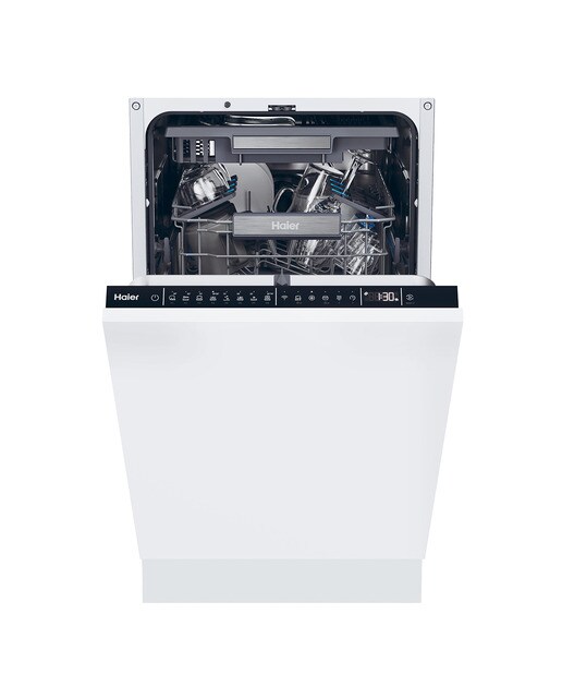 Haier - Lavavajillas integrable Haier, 11 servicios, 45 cm, Bandeja para cubiertos, WIFI, I-Pro Shine Series 4 - XI1C3TB2FB (Reacondicionado Grado C).