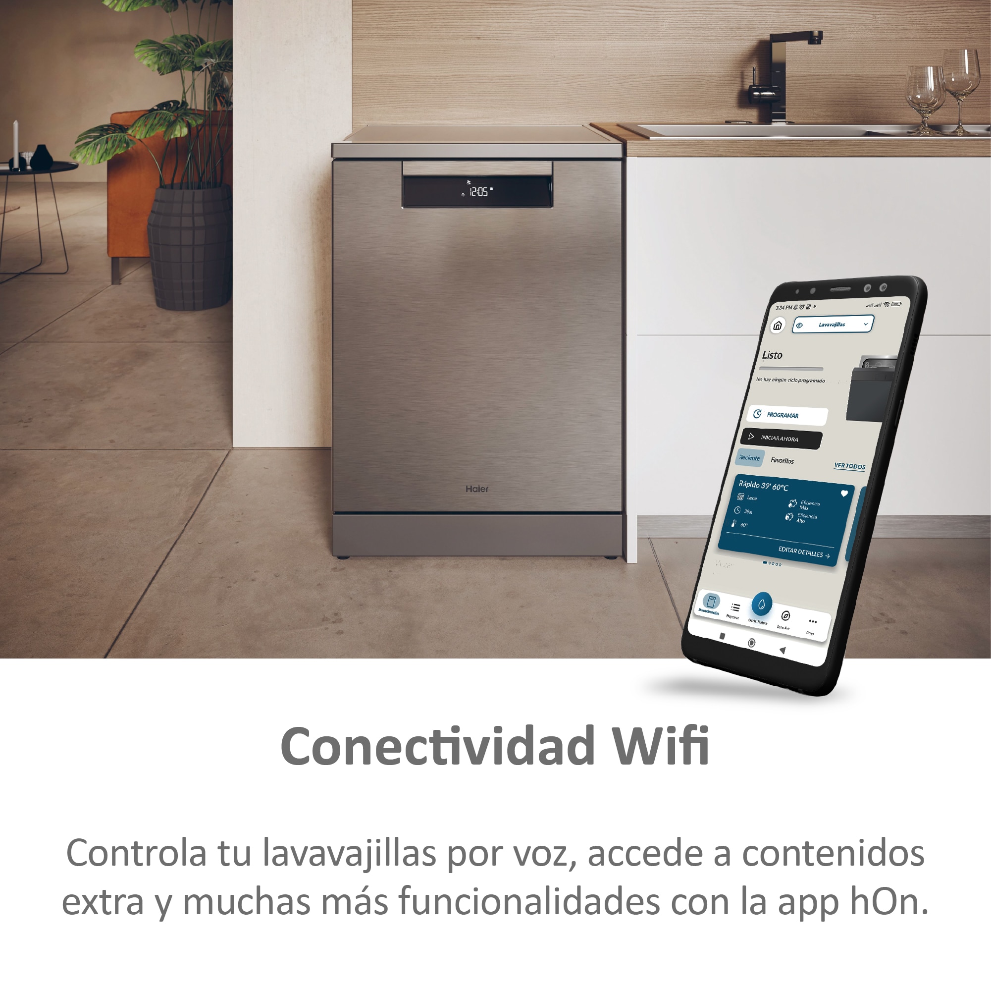 Lavavajillas Haier 15 servicios, 3º bandeja, 60 cm con WIFI I-PRO SHINE - XF 5C4M1X (Reacondicionado Grado C) - Inox Inox-6
