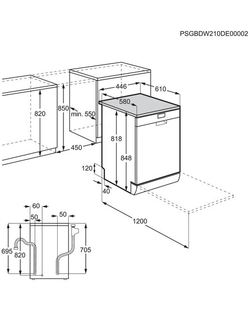 Lavavajillas AEG 10 servicios, Bandeja Cubiertos, 45 cm - FFB73527ZM (Reacondicionado Grado D) - Inox Inox-2