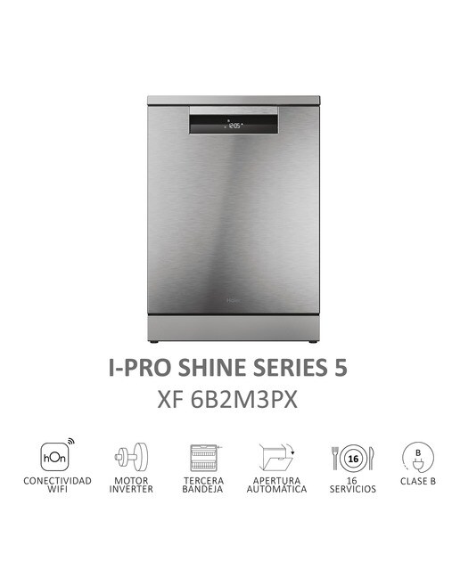 Lavavajillas Haier 16 servicios, 60 cm con WIFI I-PRO SHINE - XF 6B2M3PX (Reacondicionado Grado C) - Inox Inox-5
