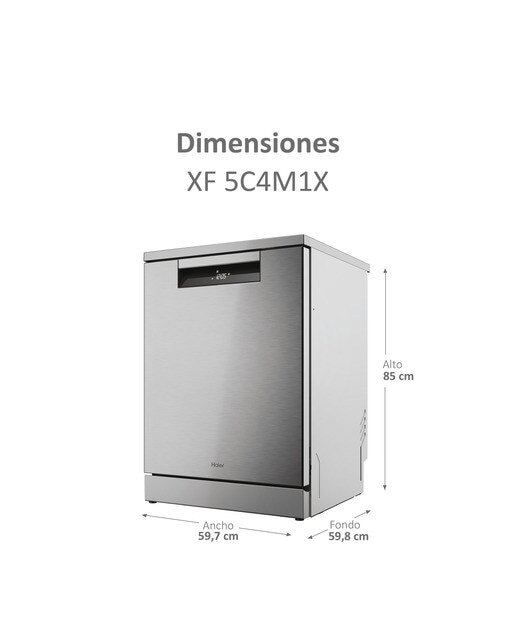 Lavavajillas Haier 15 servicios, 3º bandeja, 60 cm con WIFI I-PRO SHINE - XF 5C4M1X (Reacondicionado Grado C) - Inox Inox-2