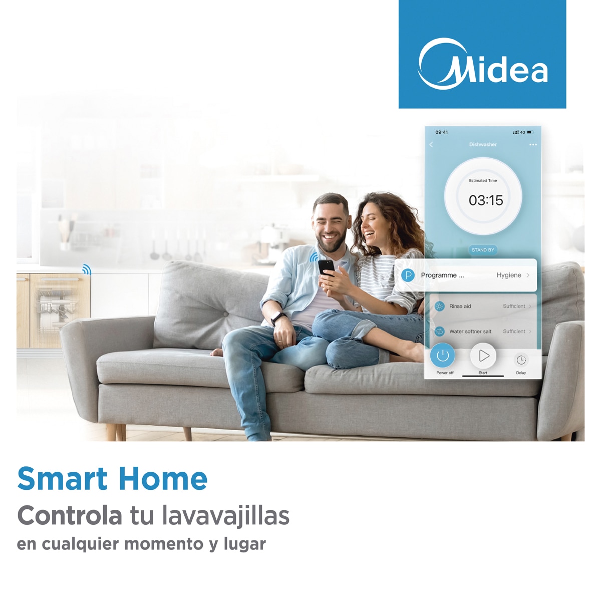Lavavajillas Midea 10 servicios, 45 cm, CloudWash - MDWEF1034CW-WG-EU (Reacondicionado Grado C) - Blanco Blanco-6