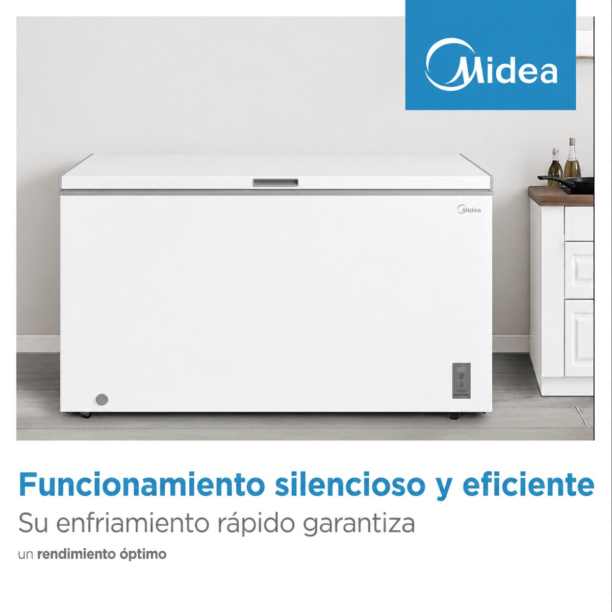 Congelador horizontal Midea, Inverter y tirador integrado - MDRC211FZE01 (Reacondicionado Grado C) - Blanco Blanco-7