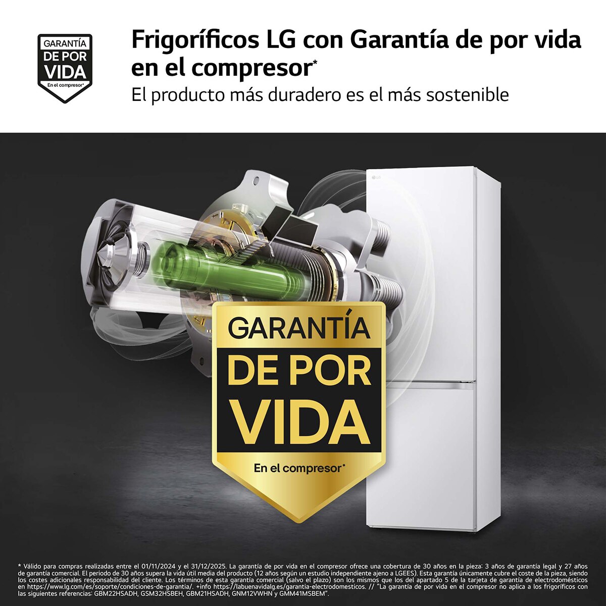 Thumbnail 4 de LG GBV21L0ESW Frigorífico combi 344 l Door Cooling+ 186 cm