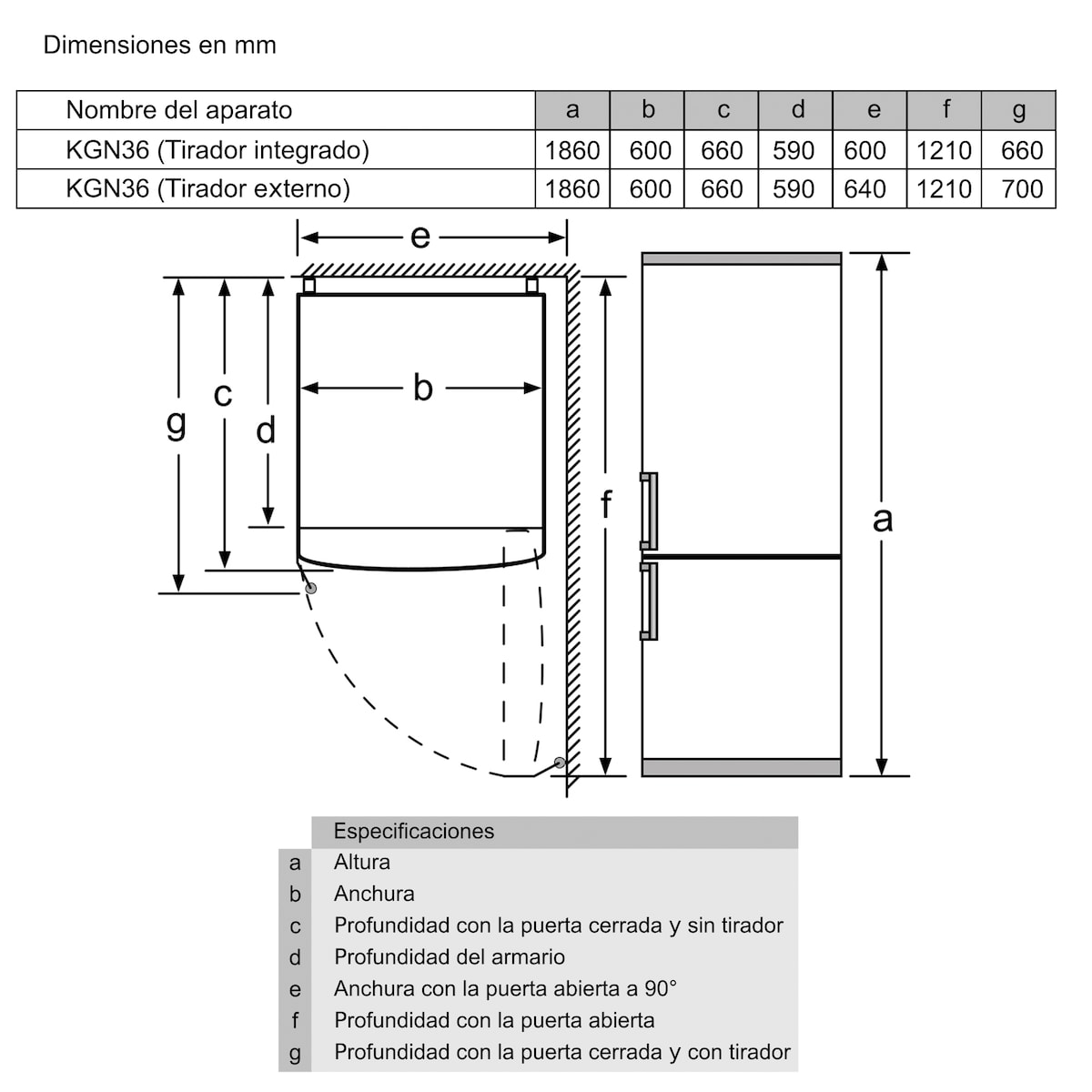 Frigorífico Combi Bosch No Frost - KGN36VWED (Reacondicionado Grado B) Blanco-3