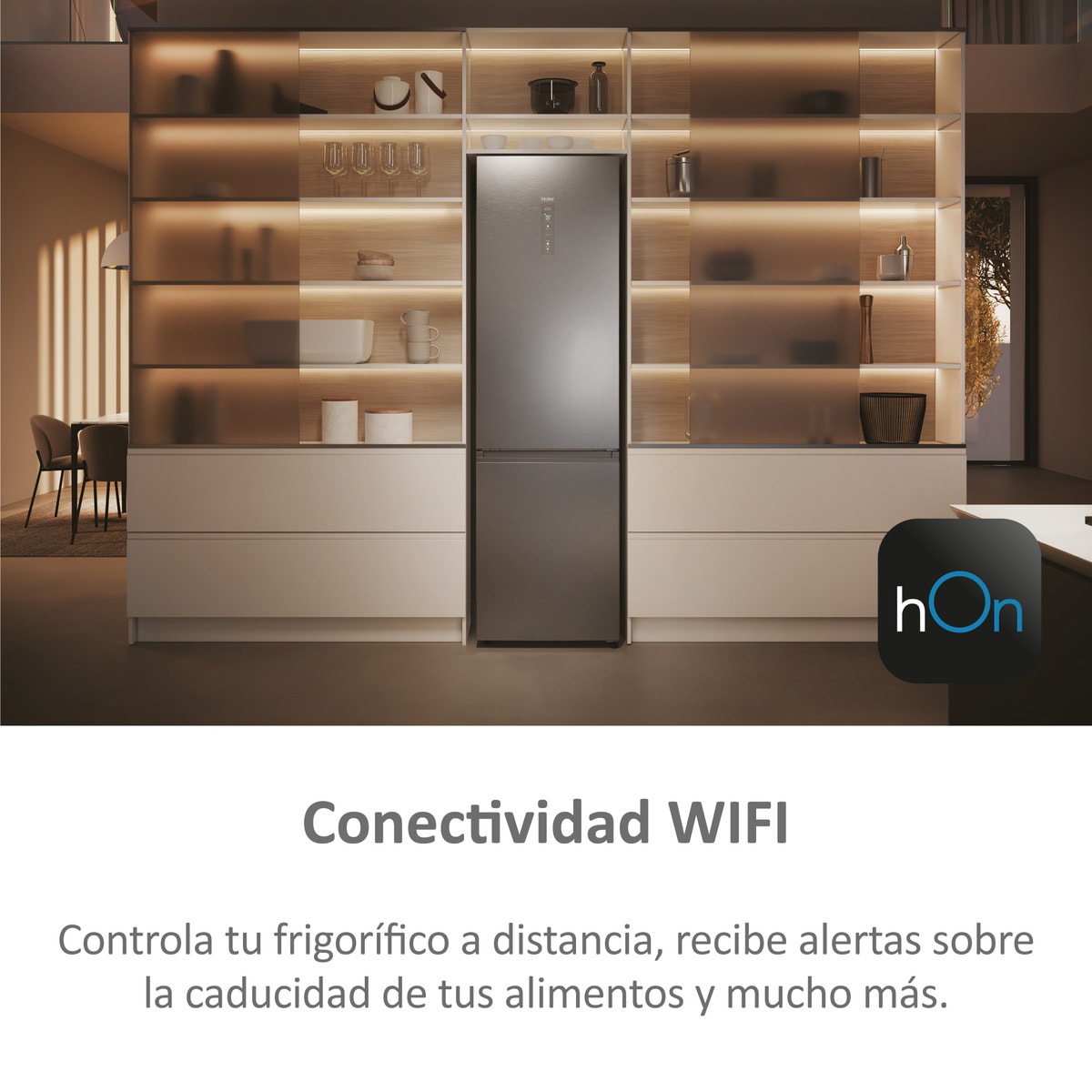 Frigorífico Combi Haier Total No Frost con WIFI 2D 60 Series 5 - HDPW5620CNPK (Reacondicionado Grado B) Inox-8