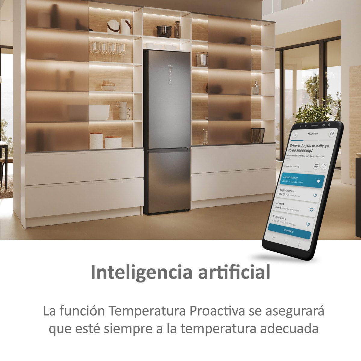 Frigorífico Combi Haier Total No Frost con WIFI 2D 60 Series 5 - HDPW5620CNPK (Reacondicionado Grado B) Inox-9