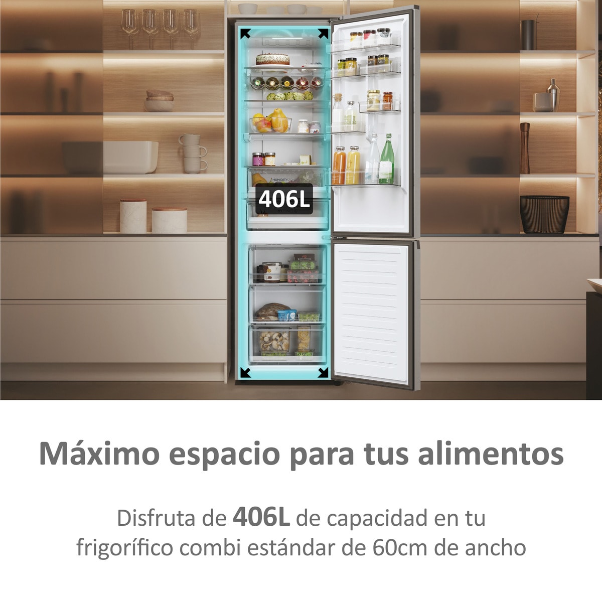 Frigorífico Combi Haier Total No Frost con WIFI 2D 60 Series 5 - HDPW5620CNPK (Reacondicionado Grado B) Inox-11