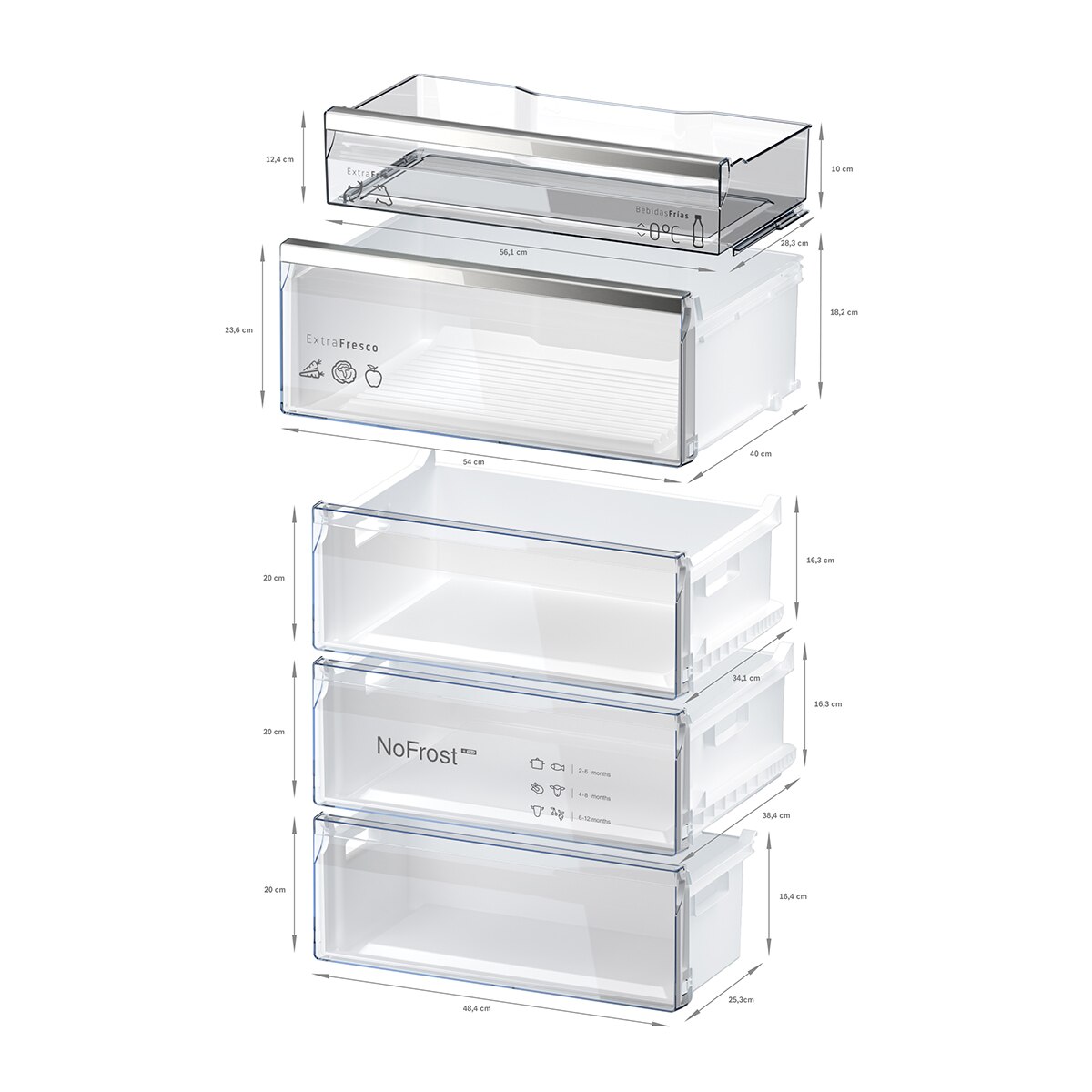 Frigorífico combi Balay Serie Cristal - 3KFC879BI (Reacondicionado Grado D) - Blanco Blanco-9