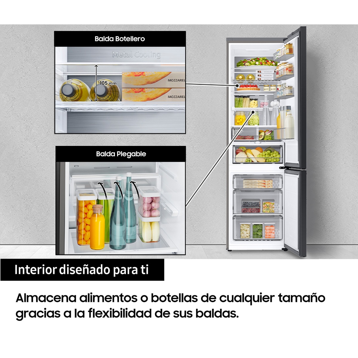 Frigorífico Combi Samsung Bespoke No Frost - RB38A7B6AS9/EF (Reacondicionado Grado C) - Inox Inox-11