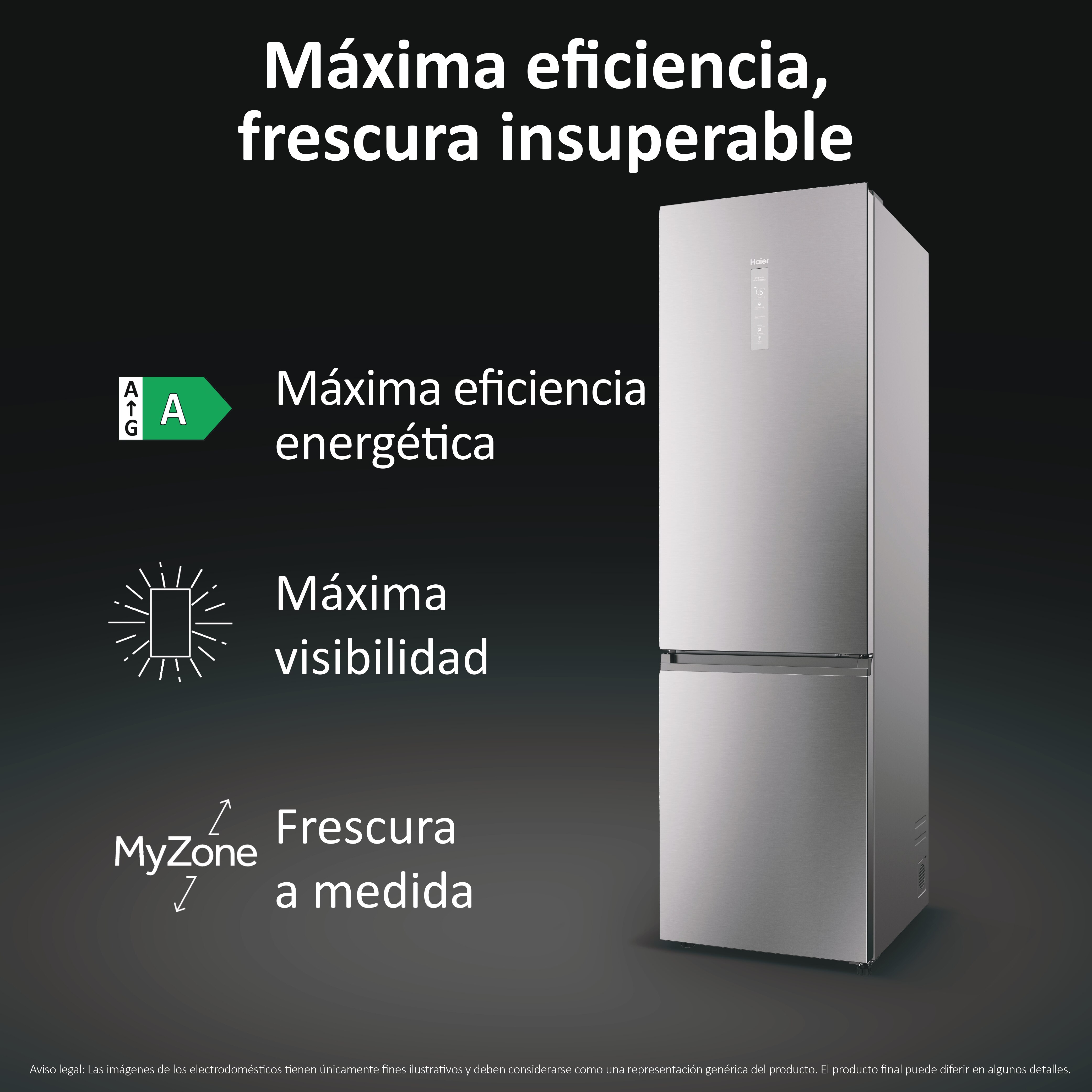 Frigorífico Combi Haier Total No Frost con WIFI 2D 60 Series 7 Pro - HDPW7620ANPK (Reacondicionado Grado B) - Inox Inox-6