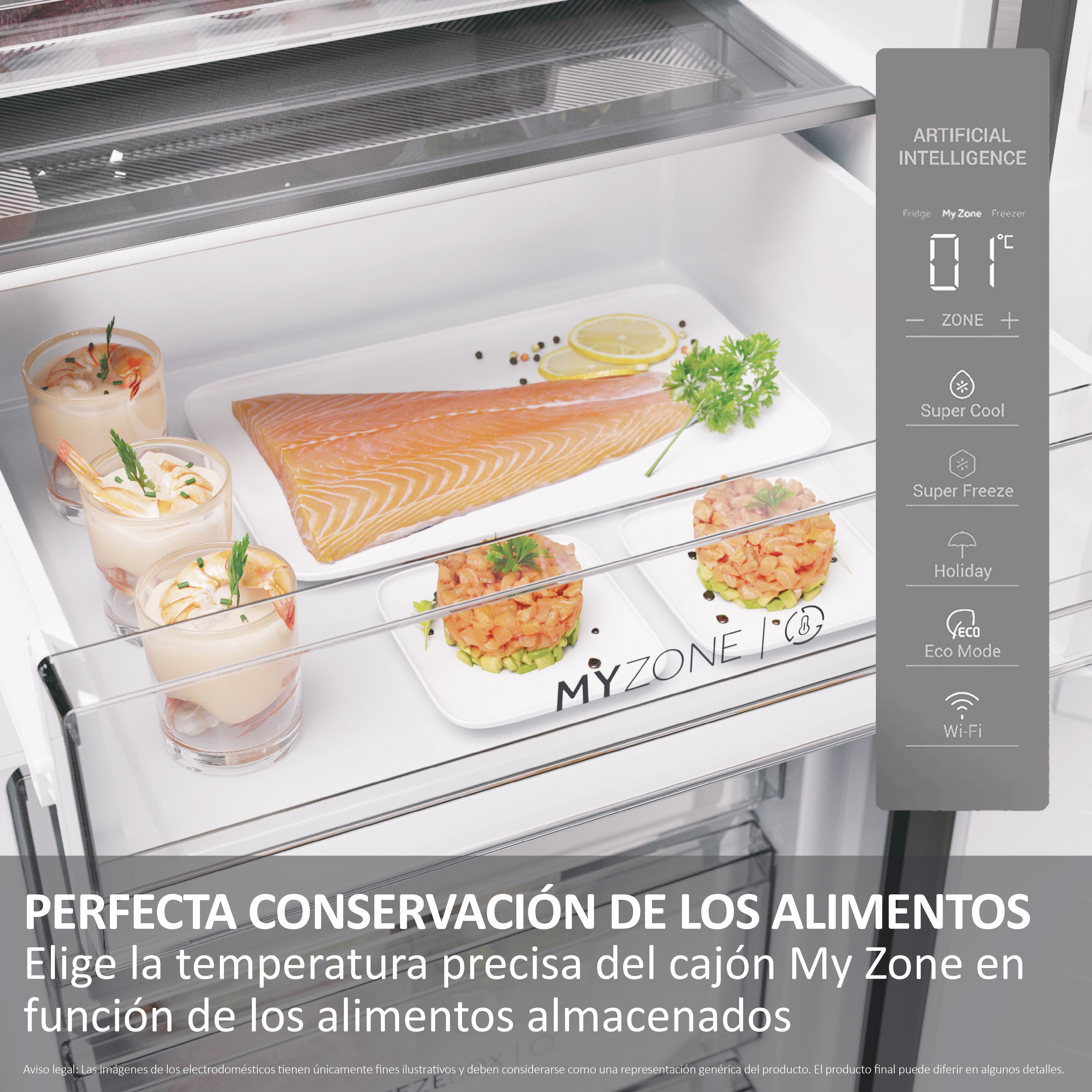 Frigorífico Combi Haier Total No Frost con WIFI 2D 60 Series 7 Pro - HDPW7620ANPK (Reacondicionado Grado B) - Inox Inox-9