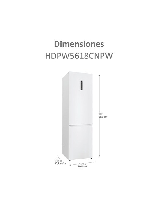 Frigorífico Combi Haier Total No Frost con WIFI 2D 60 Series 5 Pro - HDPW5618CNPW (Reacondicionado Grado D) - Blanco Blanco-5