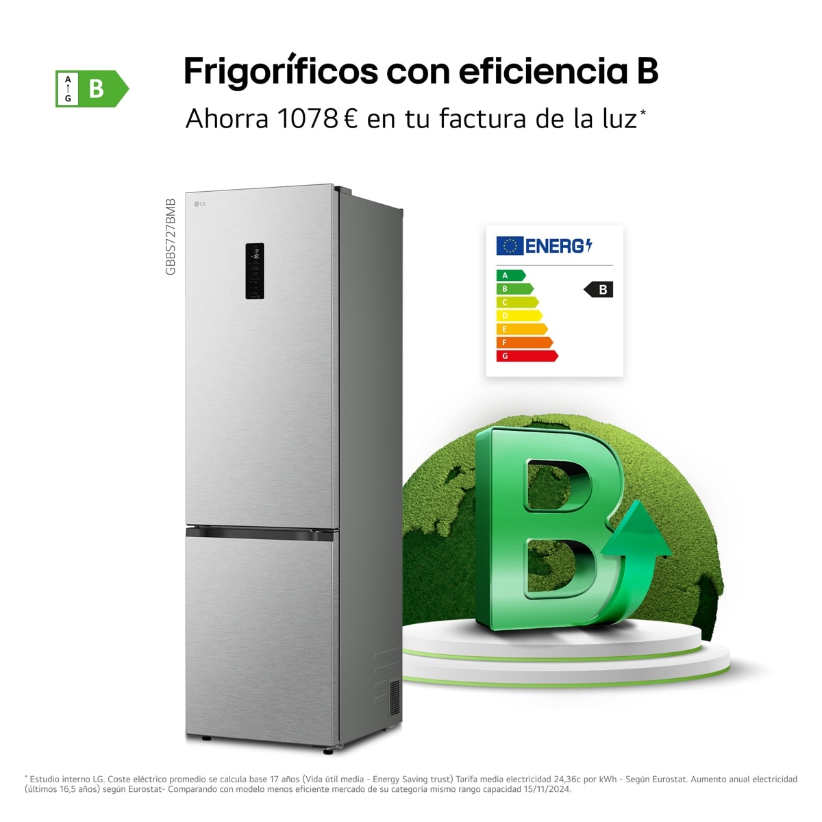 Frigorífico Combi LG DoorCooling+, 2,03m, Serie 700 - GBBS727BMB (Reacondicionado Grado D) - Acero antihuellas Acero antihuellas-5