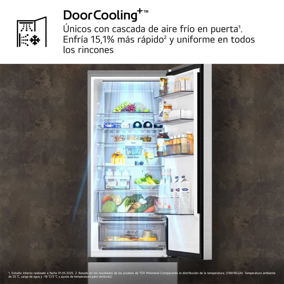 Frigorífico Combi LG DoorCooling+, 2,03m, Serie 700 - GBBS727BMB (Reacondicionado Grado D) - Acero antihuellas Acero antihuellas-7