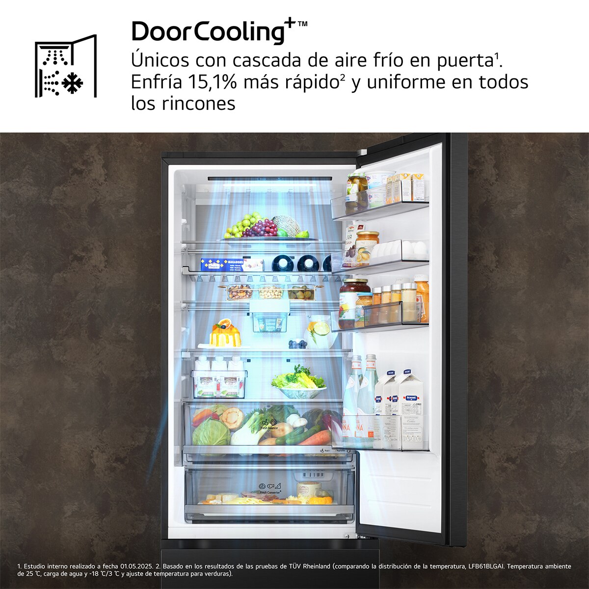Frigorífico Combi LG DoorCooling+, Serie 700 - GBBW726CEV (Reacondicionado Grado D) - Acero negro grafito Acero negro grafito-7