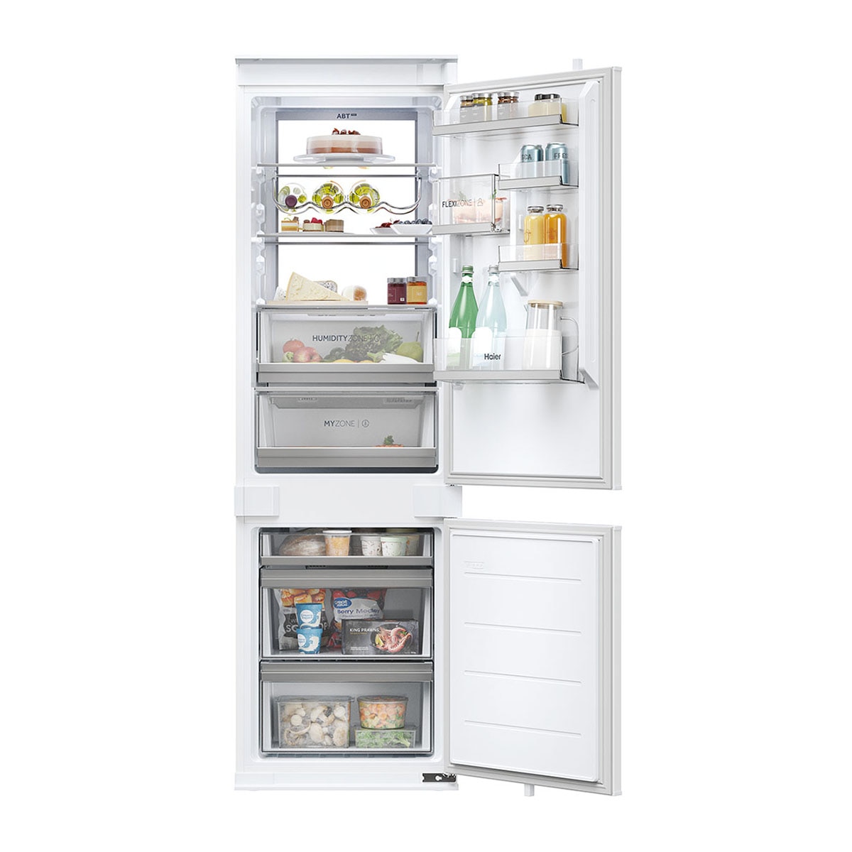Haier - Frigorífico combi integrable Haier Total No Frost SuperCooling e Iluminación Envolvente - HBW7518BT (Reacondicionado Grado C).