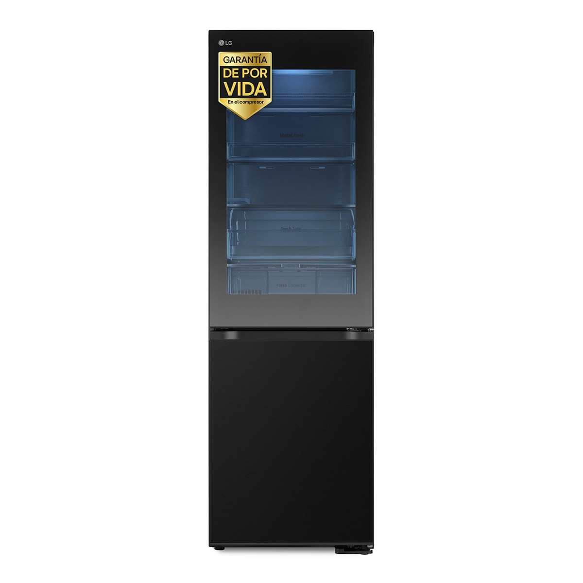 LG - Frigorífico Combi LG No Frost, 186 cm, 352 l, InstaView, negro- GBG5160CEV (Reacondicionado Grado C).