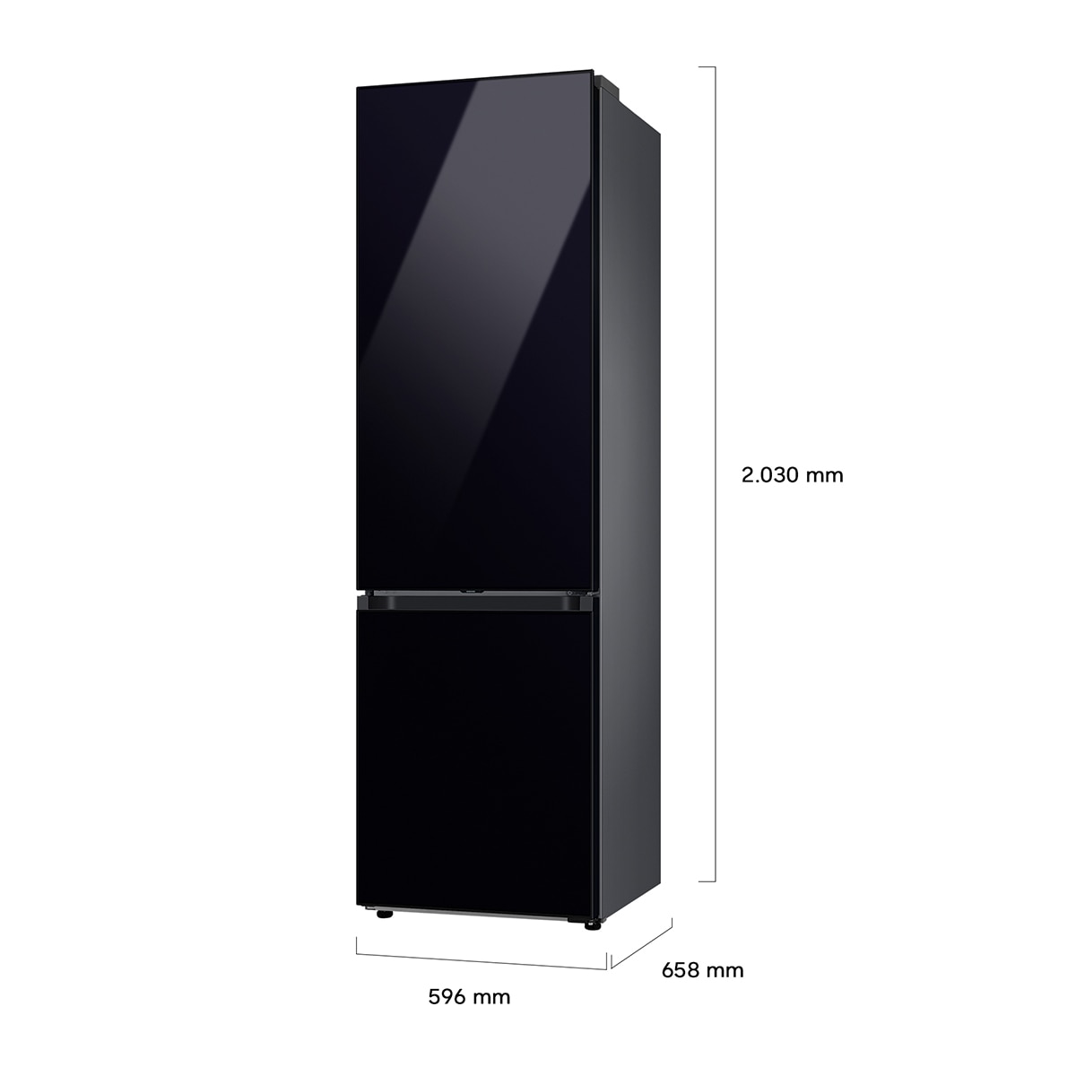 Frigorífico Combi Samsung No frost, Smart - RB38C7B6A22/EF (Reacondicionado Grado B) - Cristal negro Cristal negro-3