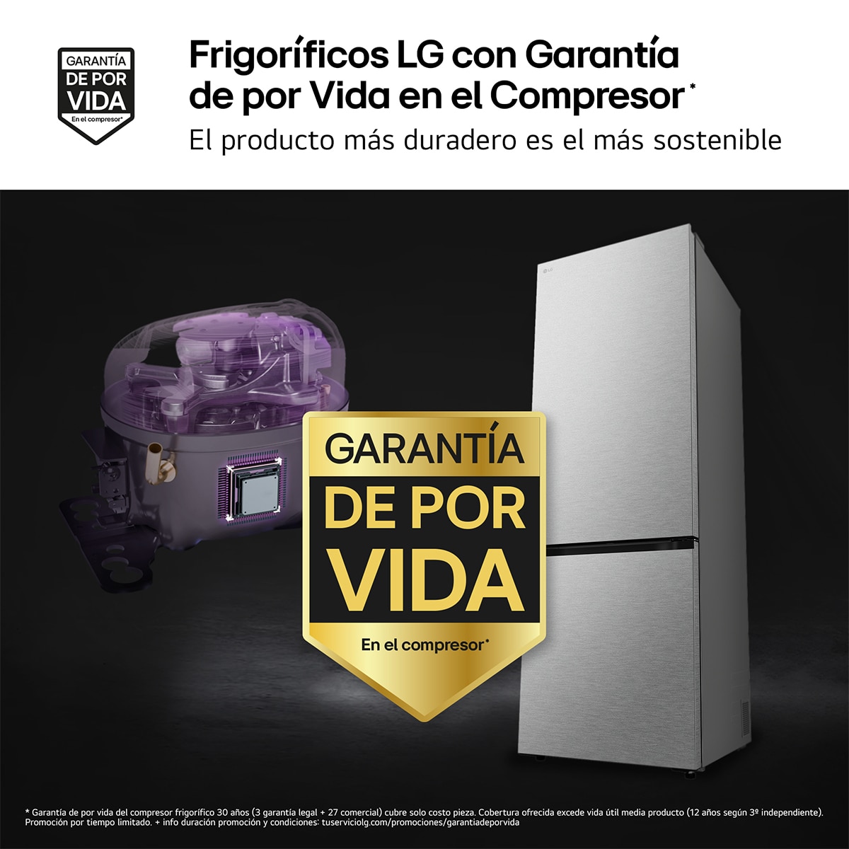 Frigorífico Combi LG, DoorCooling+ - GBBW726CMB (Reacondicionado Grado D) - Acero texturizado Acero texturizado-4