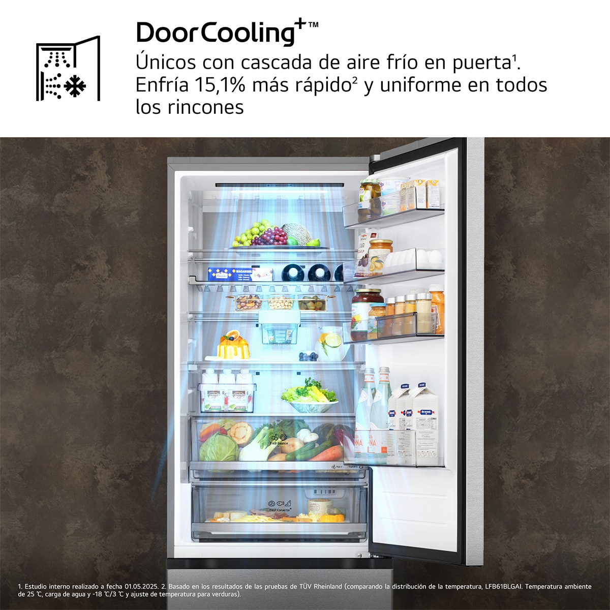 Frigorífico Combi LG, DoorCooling+ - GBBW726CMB (Reacondicionado Grado D) - Acero texturizado Acero texturizado-7