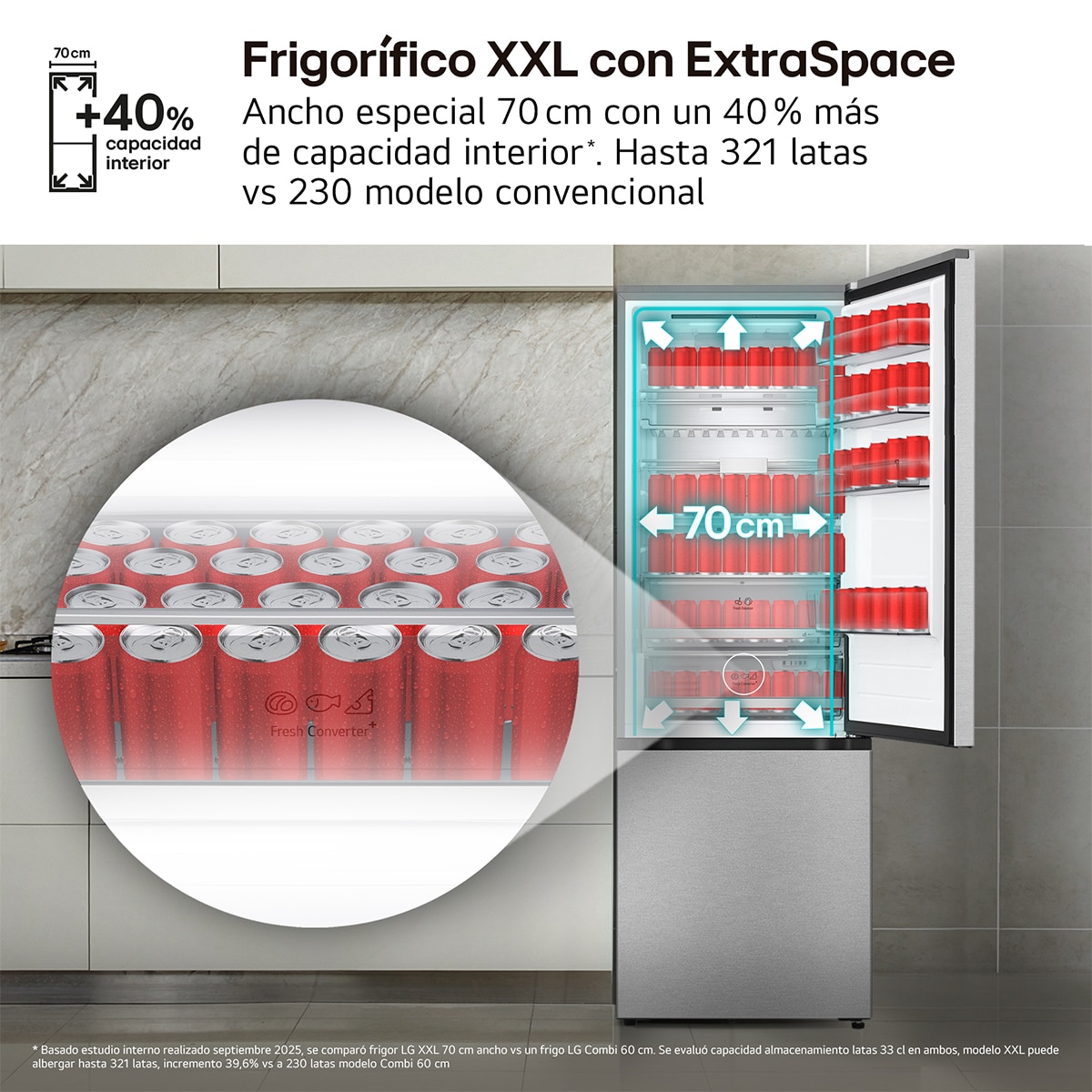 Frigorífico Combi LG, DoorCooling+ - GBBW726CMB (Reacondicionado Grado D) - Acero texturizado Acero texturizado-11