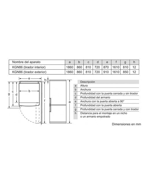 Frigorifico combi Bosch No Frost, capacidad XXL - KGN86VIEA (Reacondicionado Grado D) - Inox Inox-2