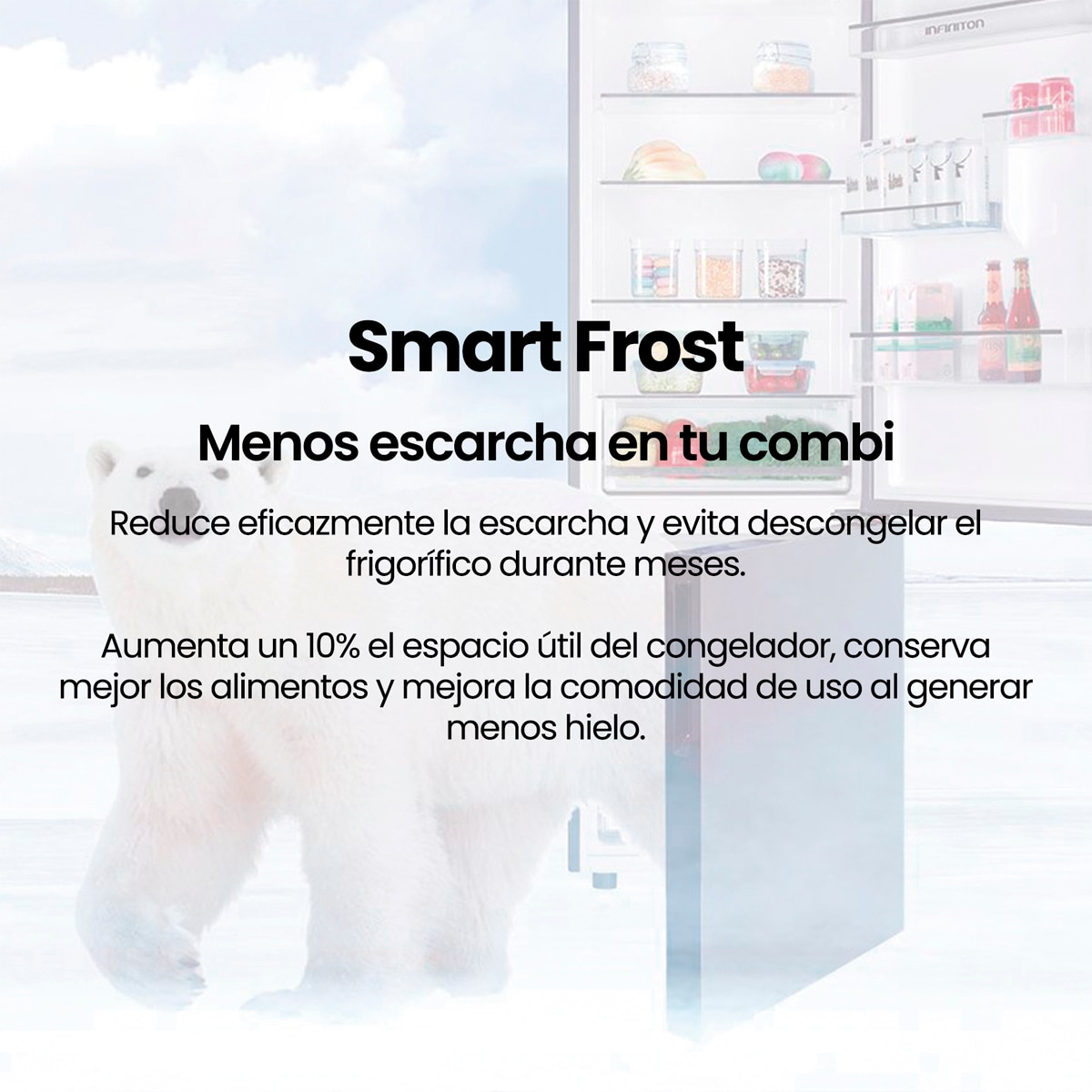 Frigorífico combi Infiniton No Frost cíclico - FGC-210C14BEZ (Reacondicionado Grado D) - Blanco Blanco-5