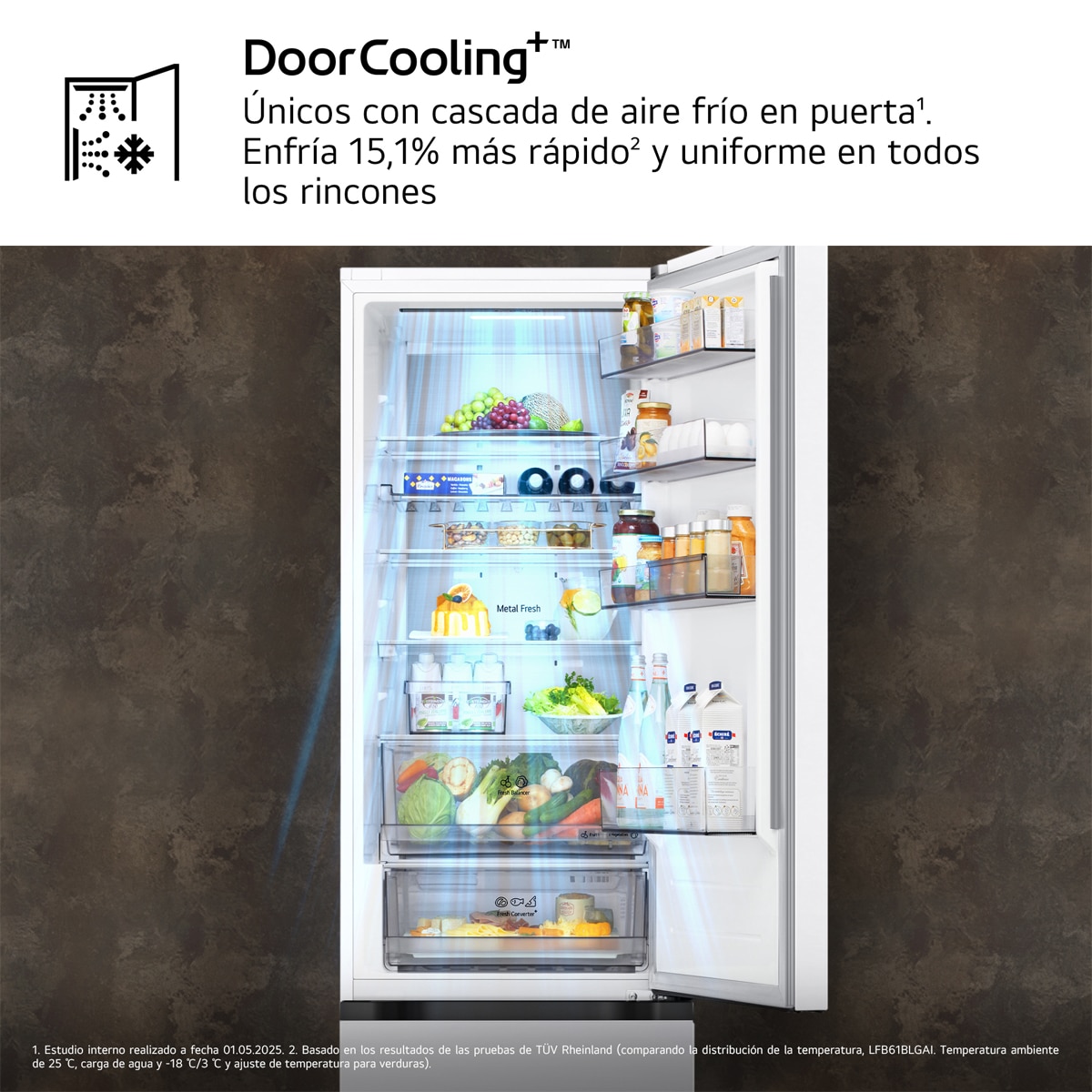 Frigorífico Combi LG Serie 500, Total No Frost, Door Cooling+ - GBBS524CSW (Reacondicionado Grado C) - Blanco Blanco-7