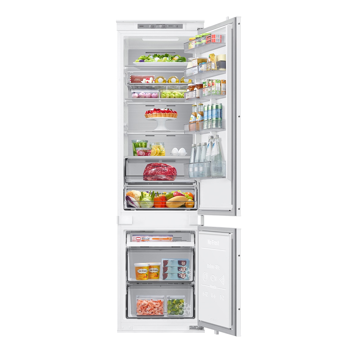 Frigorífico Combi Integrable Samsung con IA 193.5cm 298L Balda Botellero Clase D BRB80F30ADS0EF (Reacondicionado Grado D) - Blanco Blanco-3