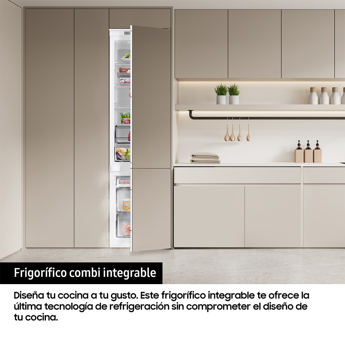 Frigorífico Combi Integrable Samsung con IA 193.5cm 298L Balda Botellero Clase D BRB80F30ADS0EF (Reacondicionado Grado D) - Blanco Blanco-4