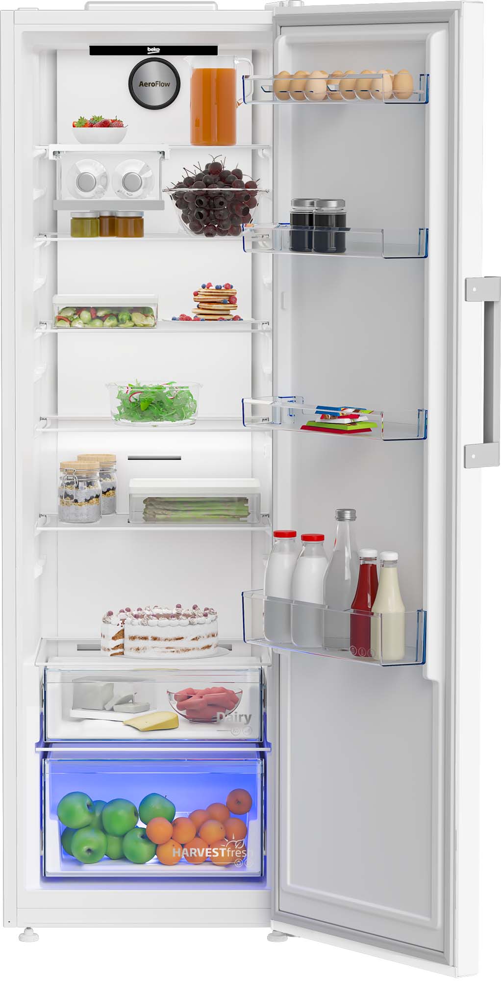 Frigorífico 1 puerta Beko No Frost, AeroFlow - B3RMLNE444HW (Reacondicionado Grado D) - Blanco Blanco-9