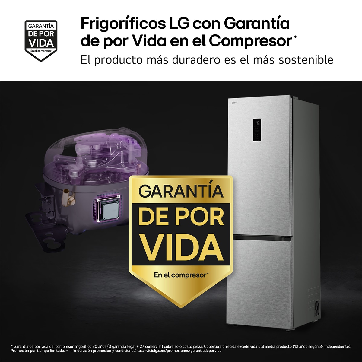 Frigorífico Combi LG, DoorCooling+, Serie 700 - GBBS727CMB (Reacondicionado Grado C) - Acero texturizado Acero texturizado-4