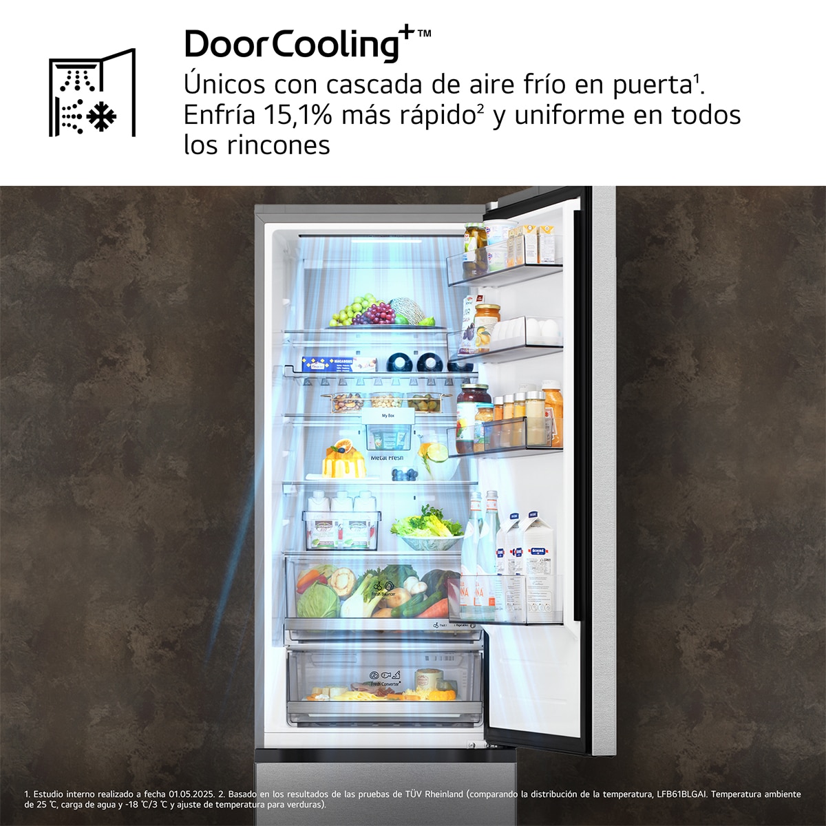 Frigorífico Combi LG, DoorCooling+, Serie 700 - GBBS727CMB (Reacondicionado Grado C) - Acero texturizado Acero texturizado-7