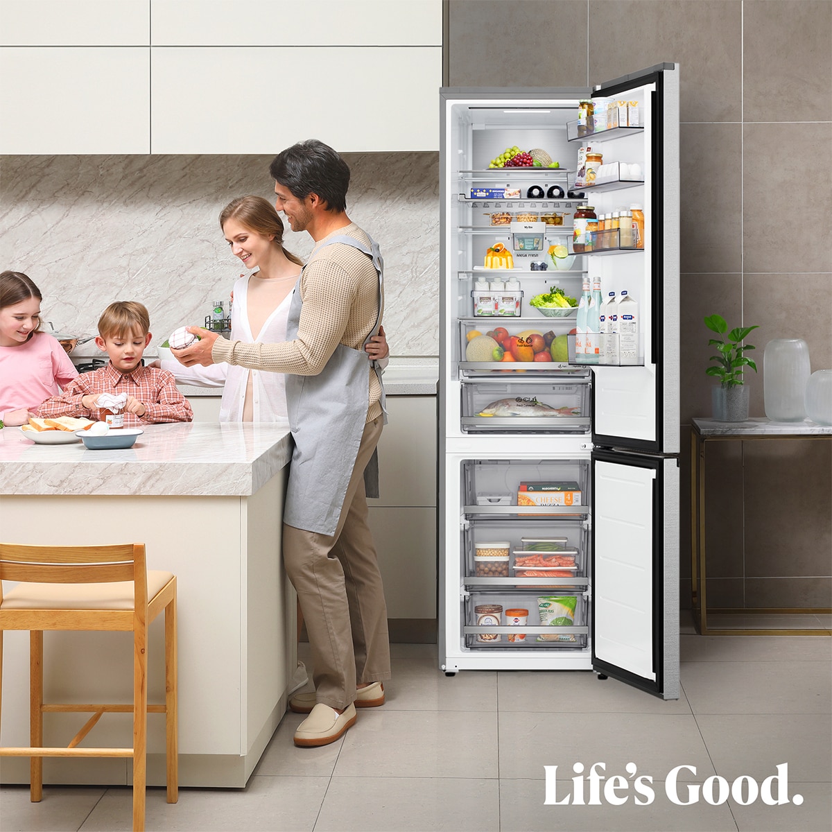 Frigorífico Combi LG, DoorCooling+, Serie 700 - GBBS727CMB (Reacondicionado Grado C) - Acero texturizado Acero texturizado-15