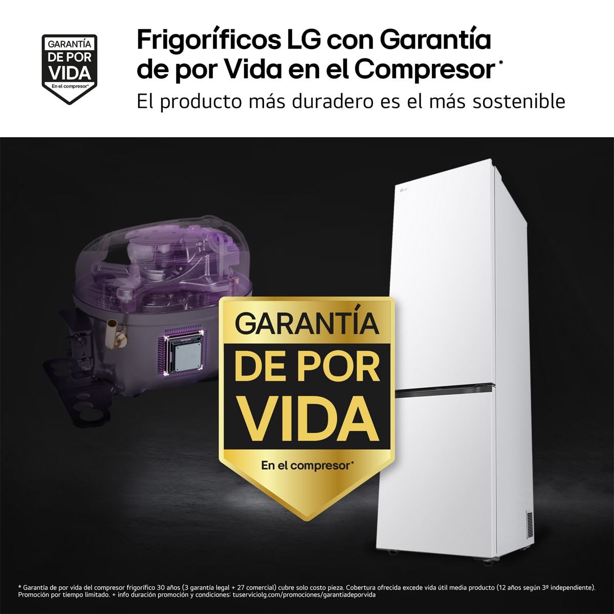 Frigorífico Combi LG Serie 500, Total No Frost, Door Cooling+ - GBBS524CSW (Reacondicionado Grado C) - Blanco Blanco-4