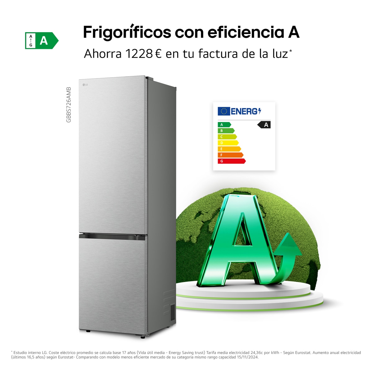 Frigorífico Combi LG DoorCooling+, Serie 700 - GBBS726AMB (Reacondicionado Grado C) - Acero antihuellas Acero antihuellas-5