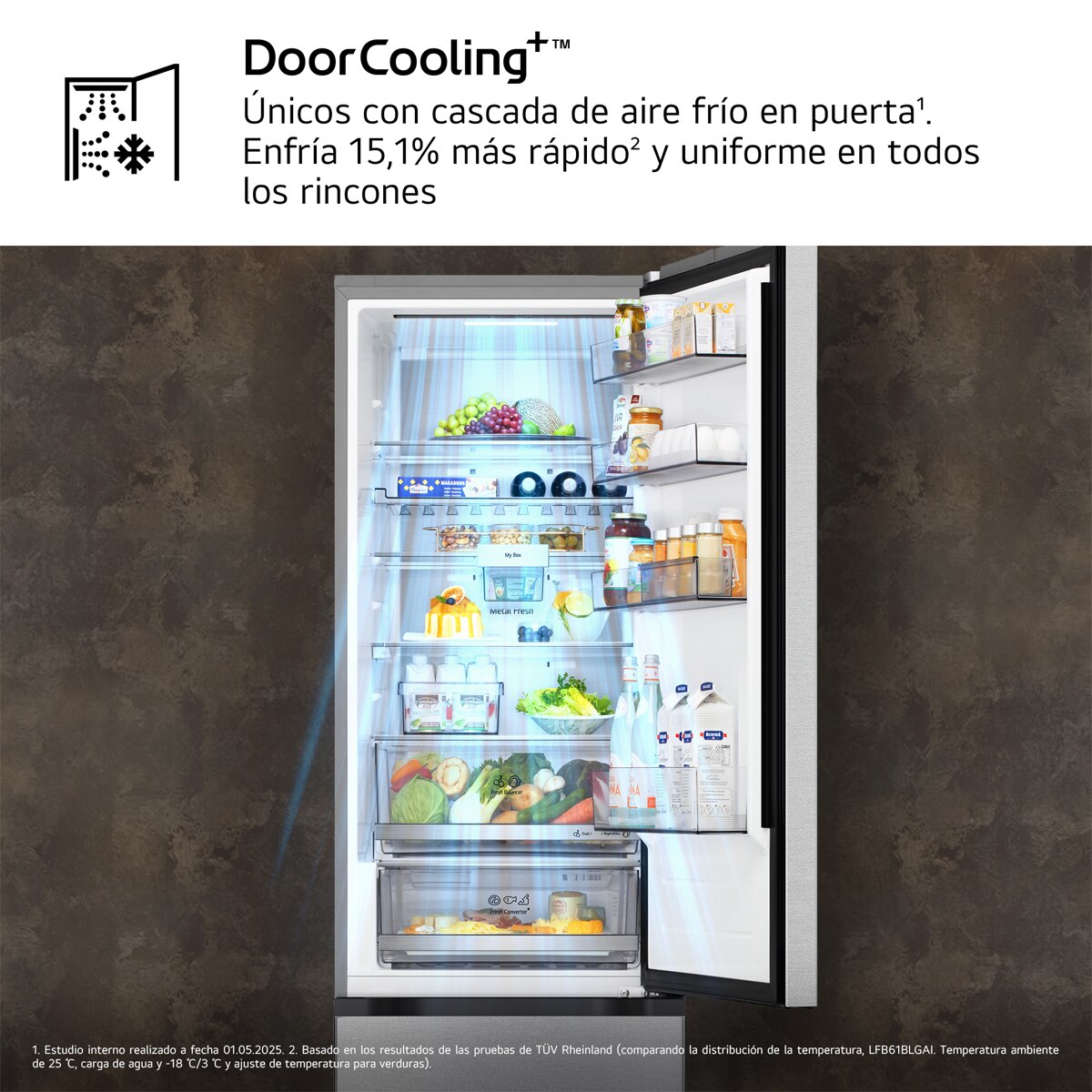 Frigorífico Combi LG DoorCooling+, Serie 700 - GBBS726AMB (Reacondicionado Grado C) - Acero antihuellas Acero antihuellas-7