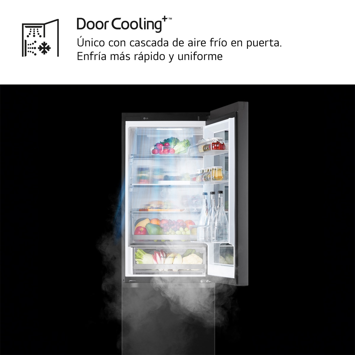 Frigorífico Combi LG No Frost, 186 cm, 352 l, InstaView, negro- GBG5160CEV (Reacondicionado Grado D) - Acero negro grafito Acero negro grafito-9