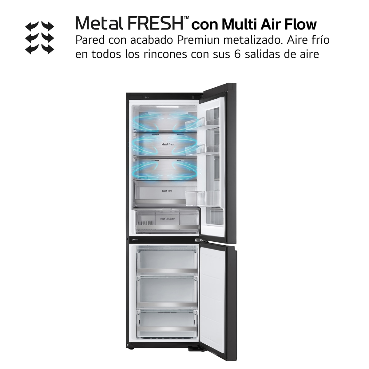 Frigorífico Combi LG No Frost, 186 cm, 352 l, InstaView, negro- GBG5160CEV (Reacondicionado Grado D) - Acero negro grafito Acero negro grafito-11