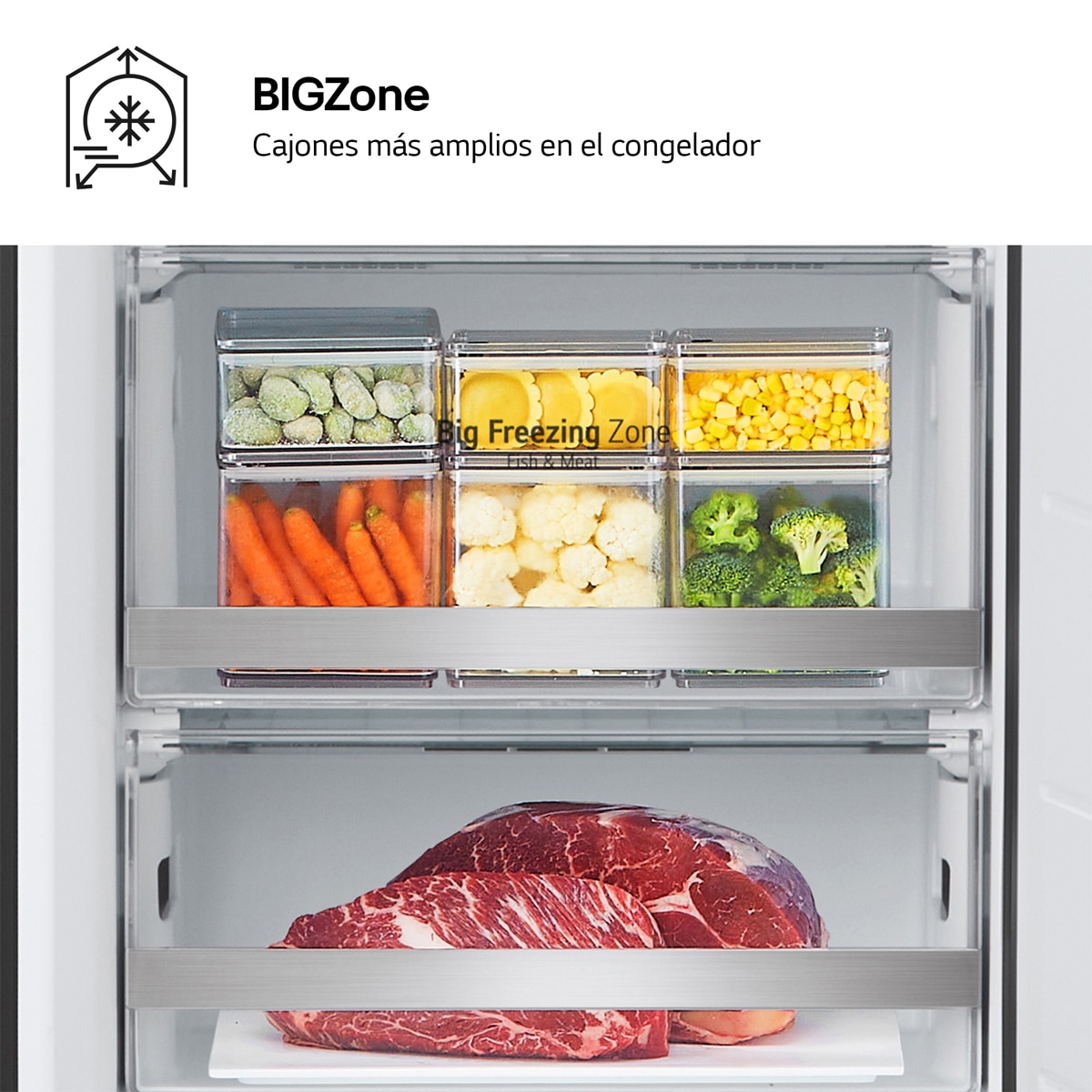 Frigorífico Combi LG No Frost, 186 cm, 352 l, InstaView, negro- GBG5160CEV (Reacondicionado Grado D) - Acero negro grafito Acero negro grafito-14